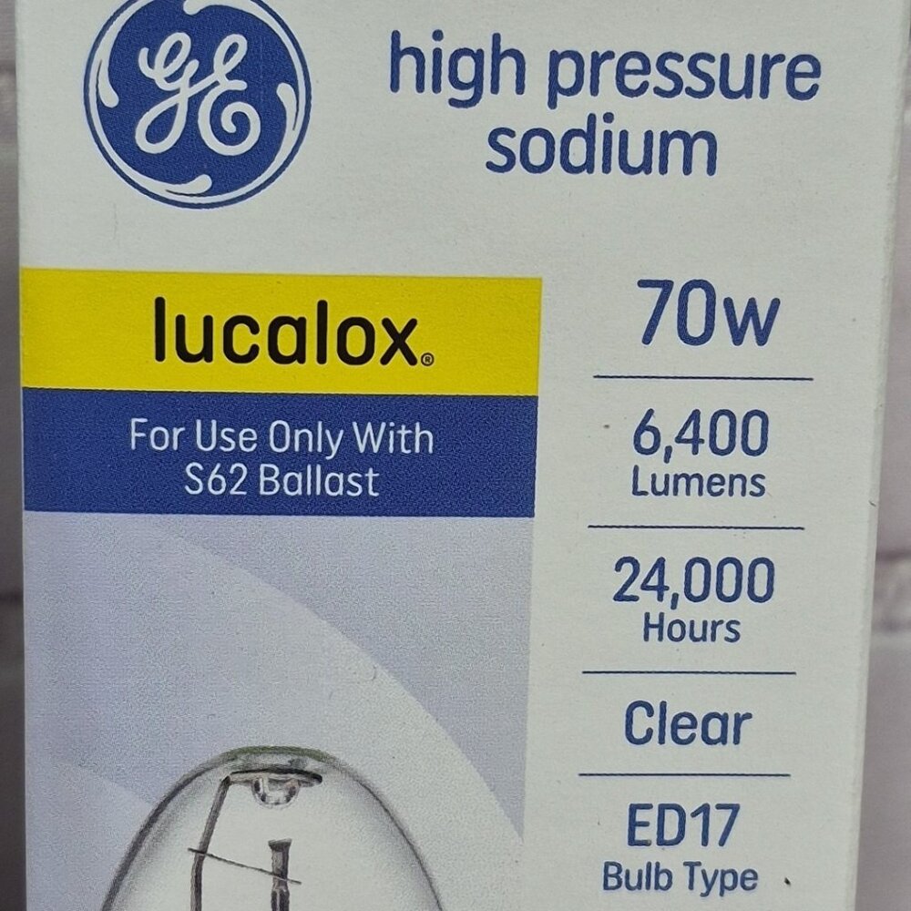 (2pk) GE Lucalox High Pressure Sodium Light Bulb 70W Medium Base E26 - Picture 2 of 9